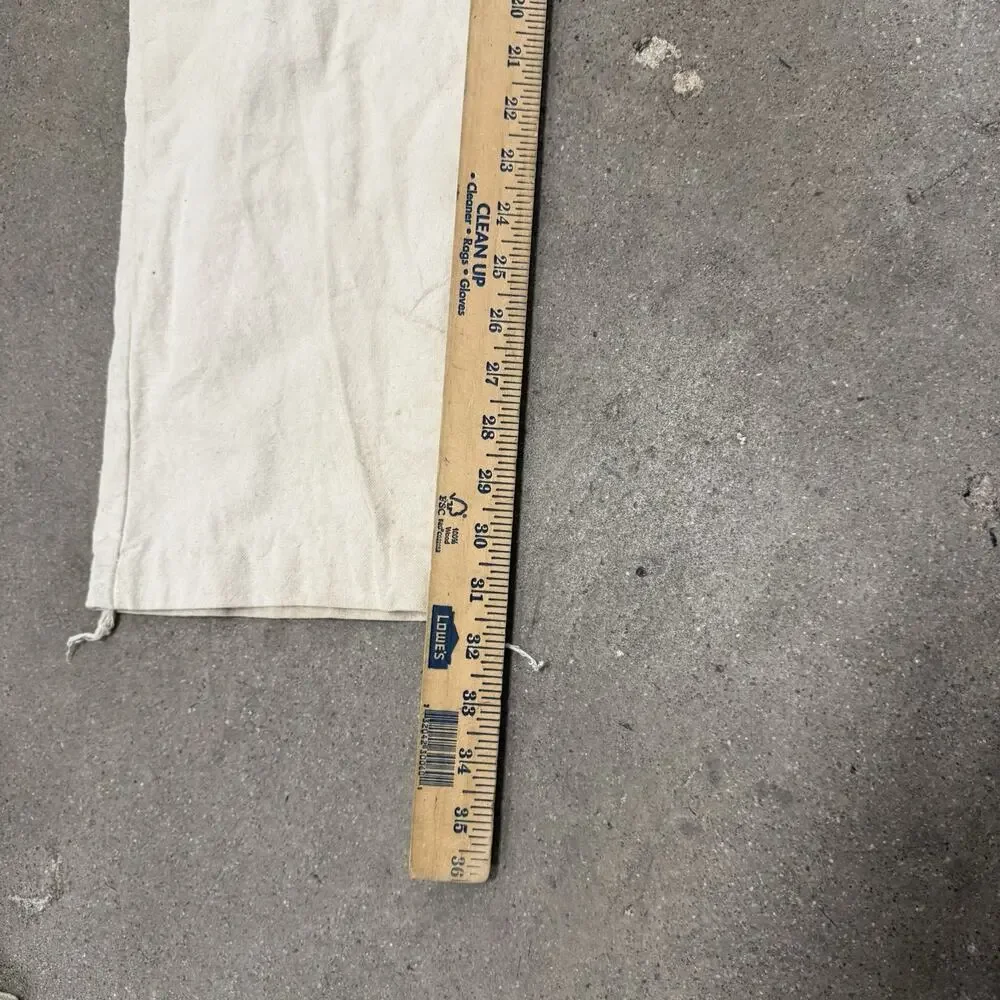 Vintage 1930s French Linen Sailor Fall Front Ivory Pants 29x31.5 Back Lace Up
